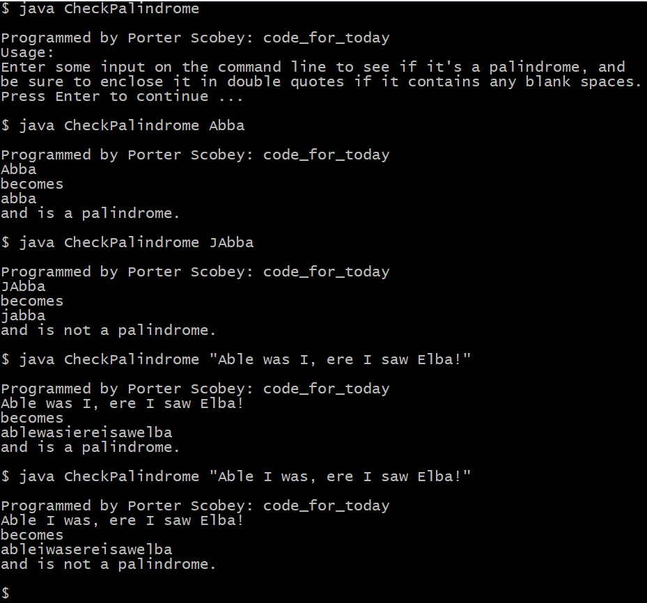 CheckPalindrome screenshot