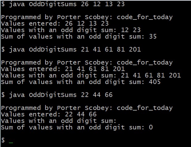 OddDigitSums screenshot
