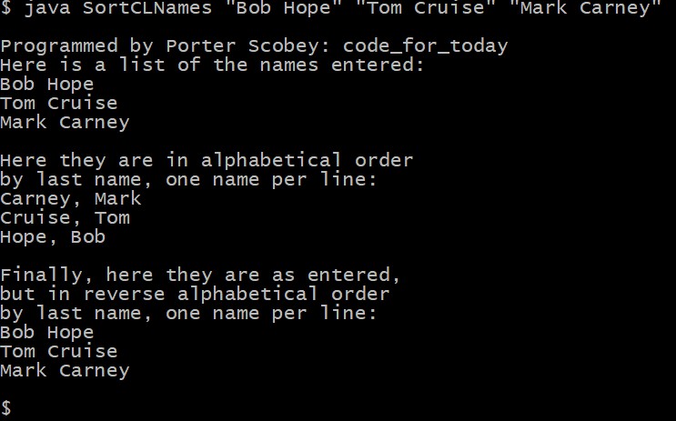 SortCLNames screenshot