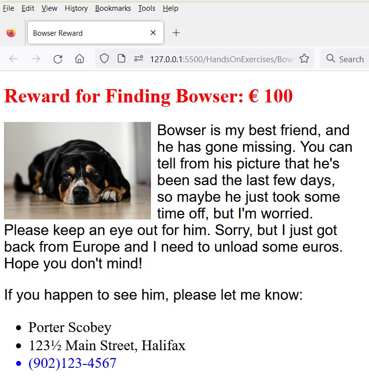 Bowser Reward Notice
