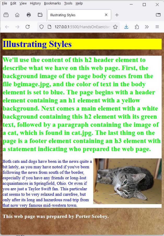 Illustrating some CSS styling